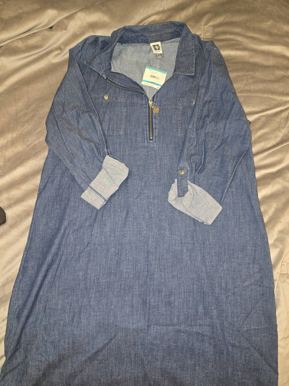 NWT Anne Klein Denim Dress - Picture 2 of 5